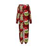 Fashion Printed Family Matching Hooded Long Sleeved Zippered Hooded  Jumpsuit Set