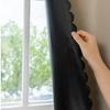 Двухслойная затемняющая штора, Тюль + Блэкаут ткань, Полное затемнение, Без сверления, Самоклеящаяся липучка, Декоративное покрытие для окна
