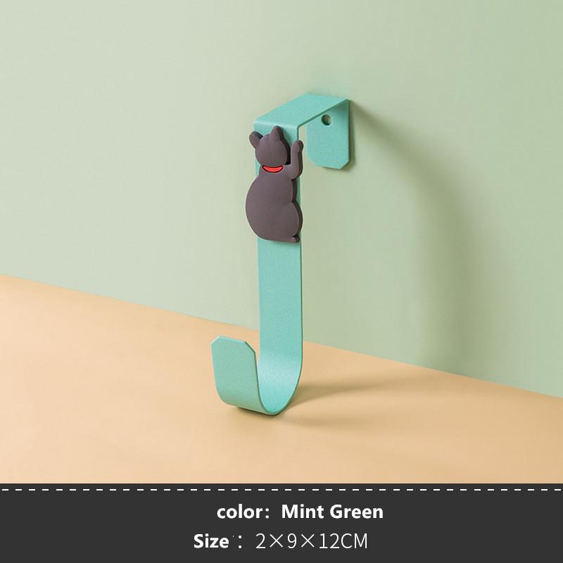 1Pcs Cute Cat Kitchen Cabinet Door Back Hook Free Punching Bathroom Door Back Multifunctional Storage Hook Drawer Robe Hanger