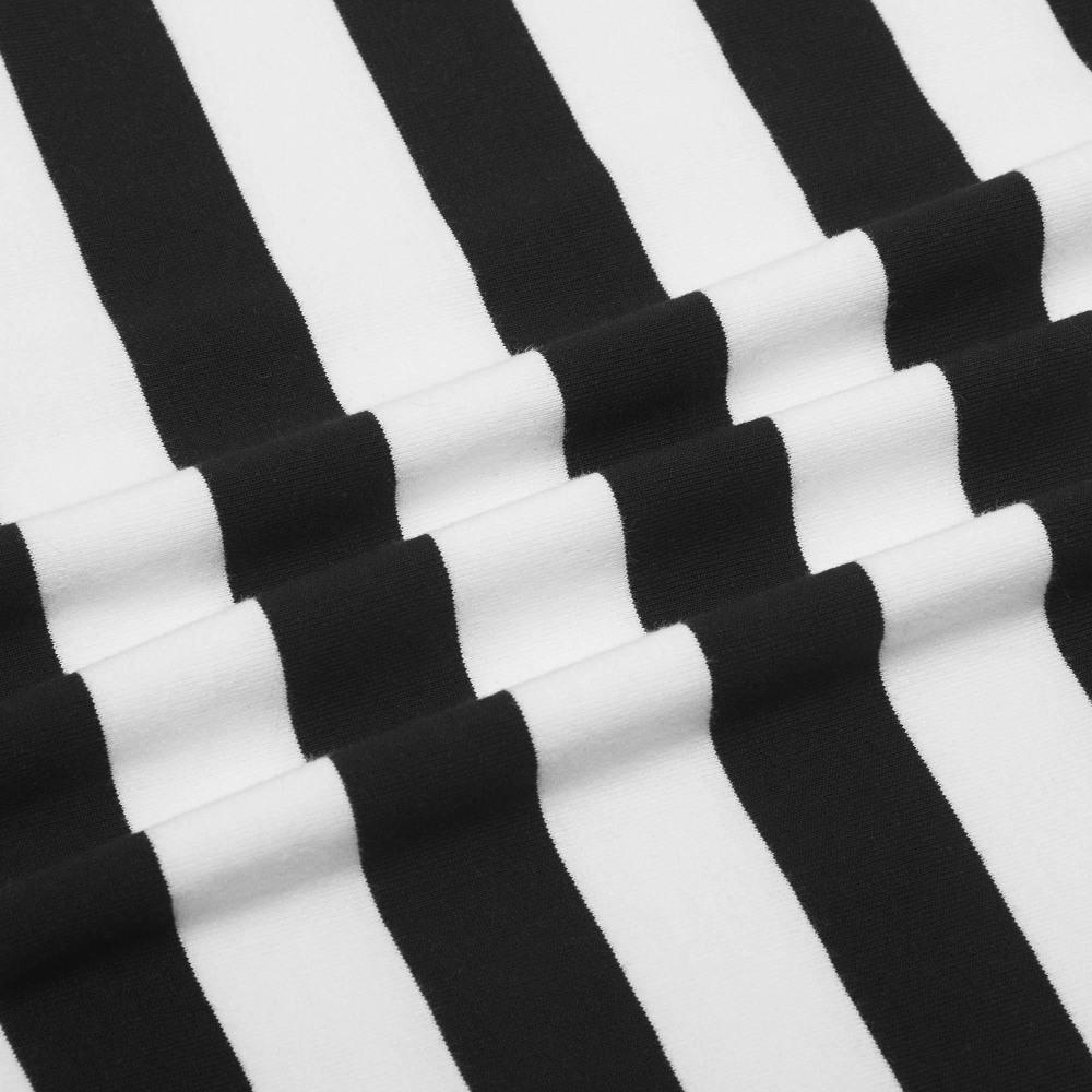 Puma Summer Breathable A-Line Striped All-Over Print Round Neck Short Sleeve Dress Women Dresses Black 845867-01