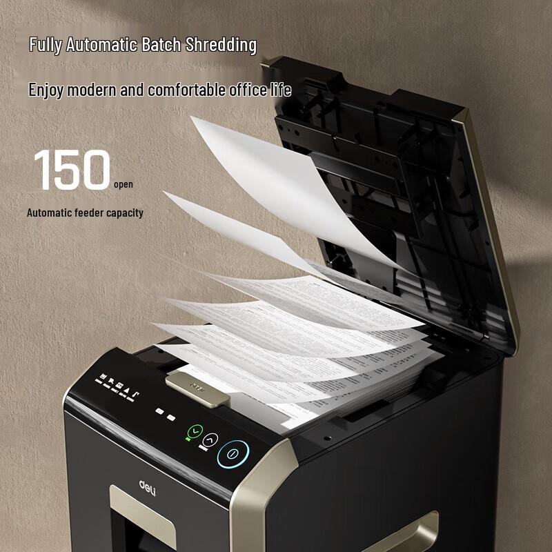 Deli G3 150-Sheet Auto-Feed Micro-Cut Office Paper Shredder