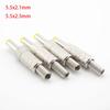 10pcs Silver Metal DC Power Male Female Socket Plug Jack Connector 5.5x2.1mm 5.5mm X 2.5mm with Spring Yellow Head 5.5*2.1 5.5*2.5mm