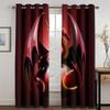 Customize Red Medieval Fantasy Dragon Design 2 Panels Thin Window Curtains for Living Room Bedroom Drape Decortion