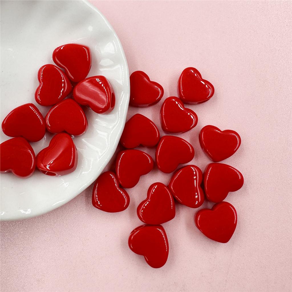 20 шт. 11,7*13,5 мм акриловые макароны цвета сердца свободные бусины DIY материалы для подвесок аксессуары для изготовления ювелирных изделий