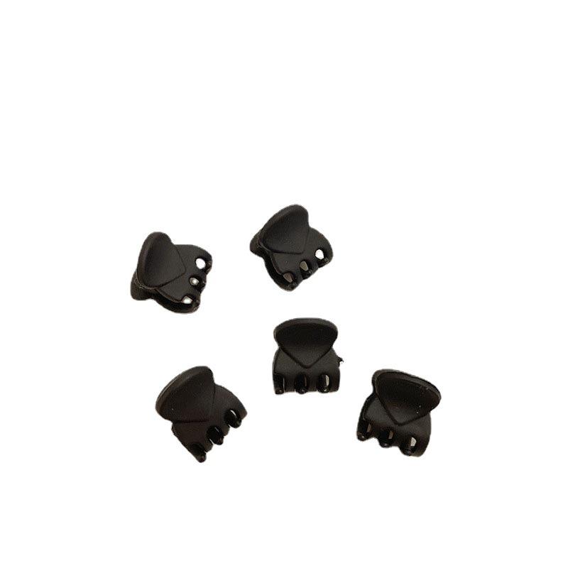 Мини черная заколка-краб для челки и пучков