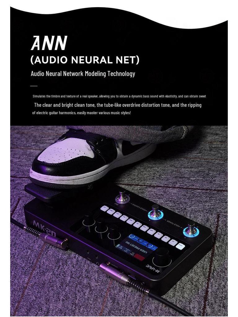 Педаль мультиэффектов M-VAVE MK-20: Электрогитара, Бас-лупер, Звуковая карта, Драм-машина.