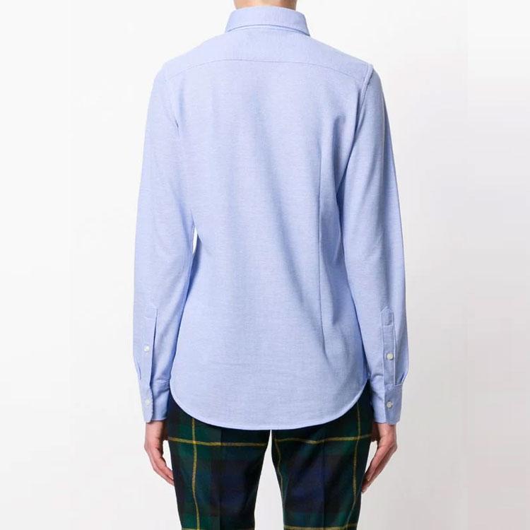 Polo Ralph Lauren Logo Embroidered Slim Fit Long Sleeve Shirt Women Shirts Blue 211664427-001