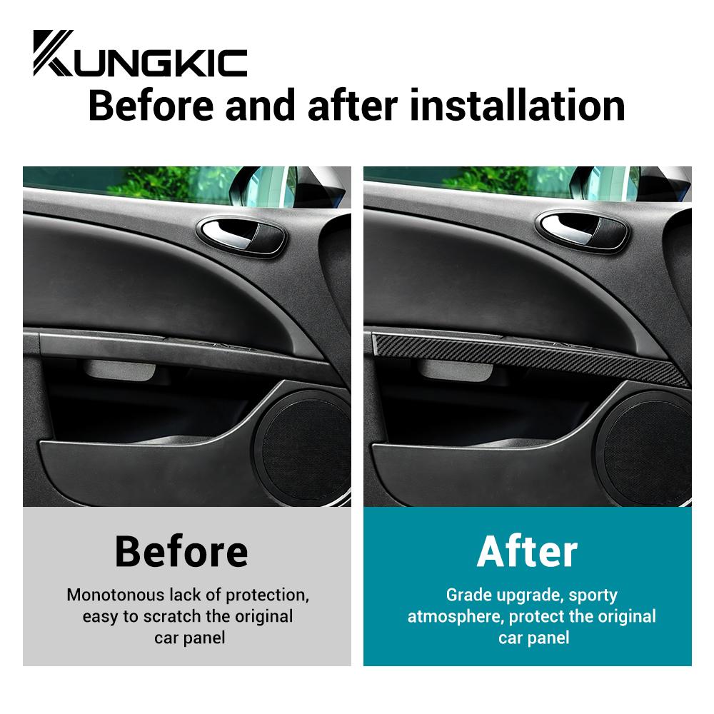 Carbon Fiber Interior Door Panel Sticker for Seat Leon MK2 2005-2012 Car Trim Decorative Cover