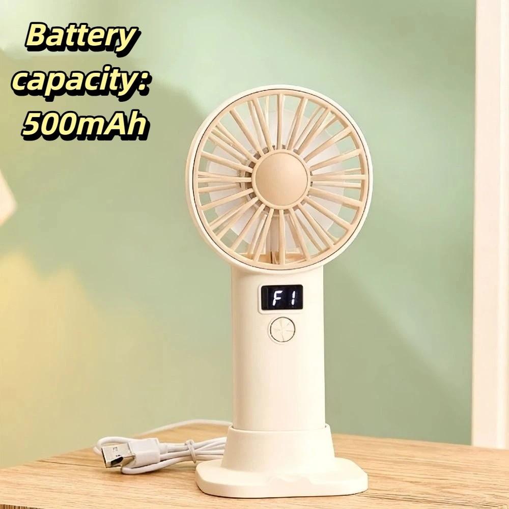 Stable Base Handheld Mini Fan Mini Size USB Rechargeable Fan Portable Desktop Fan Daily Use
