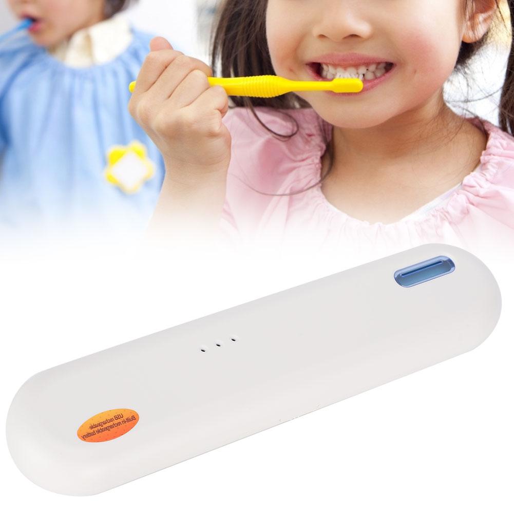 Portable USB UV Toothbrush Sterilizer Box Disinfection Toothbrush Storage HolderWhite