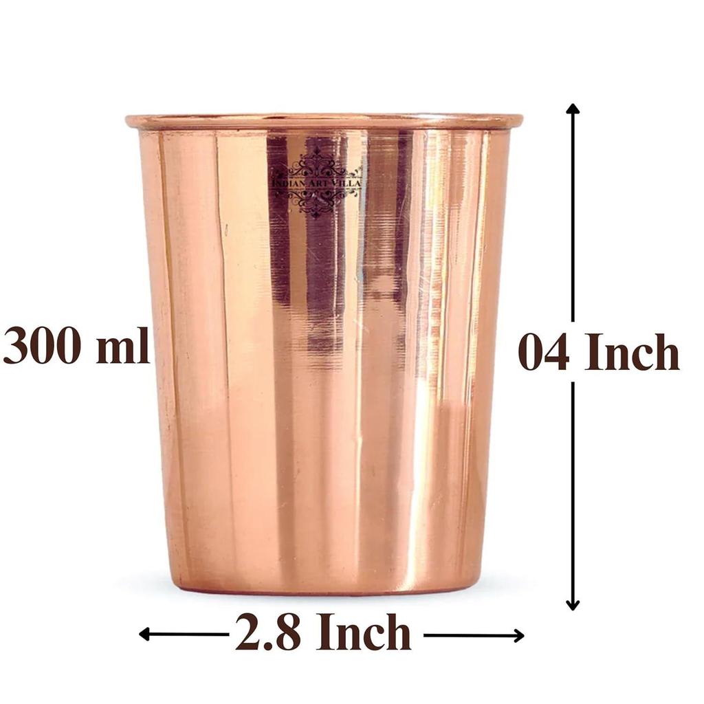 Glass - 275 ML Tumbler, Copper Drinkware & Serveware, Ideal for Water Drinking, Perfect Gifting Option for Festivals and Special Occasions, Set of 2
