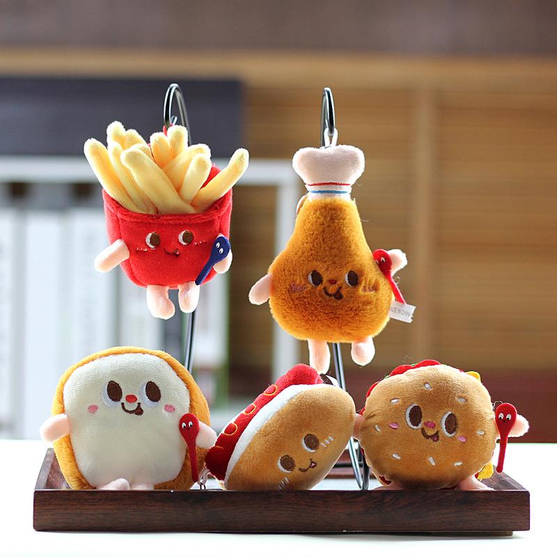 Creative Cute Cartoon Food Styling Plush Pendant Keychain Bag Charms Decoration