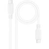 NANOCABLE 10.01.2301-L150-W - USB-C To USB-C 3A Cable, for Mobile Phones, Tablets, Laptops, Etc.. USB 2.0,