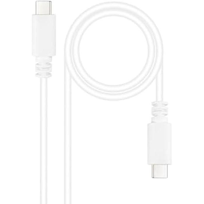 NANOCABLE 10.01.2301-W- USB-C To USB-C 3A Cable, for Mobile Phones, Tablets, Laptops, Etc.. USB
