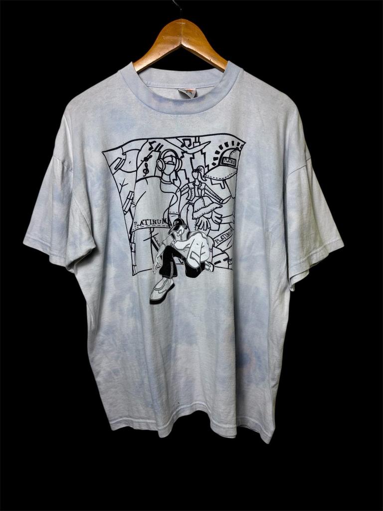 Vintage 90s Platinum Sportswear Streetwear Hip Hop T Shirt Shirt XL Size