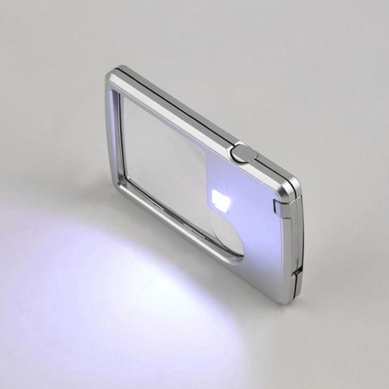 Credit Card Style 3X 6X LED Light Magnifying Glass Loupe Magnifier Pocket Size