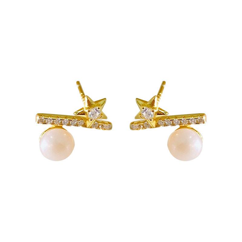 Серьги со звездным жемчугом, геометрические серьги Niche Design, легкие, роскошные, высокого класса, универсальные