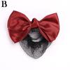 Women Satin Hair Clip With Net Bun Cover Bow Barrette Snood Hairnet Accessory