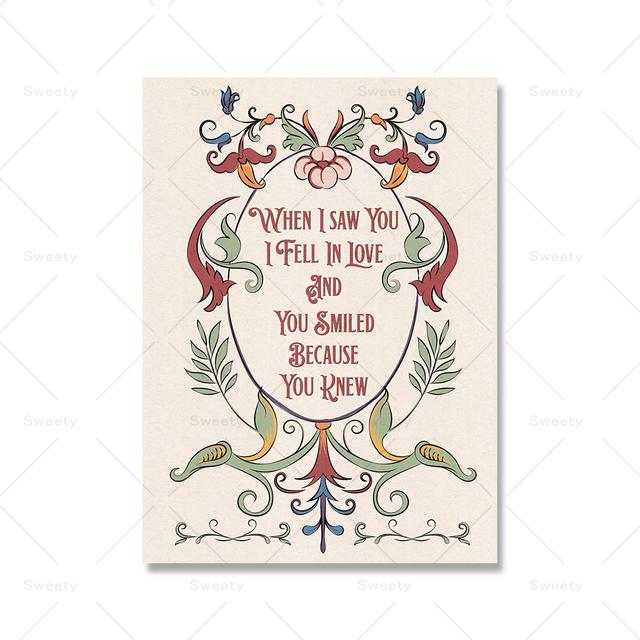 Винтажные красочные растения, цветы, репродукции, любовные стихи Шекспира, цитаты, подарки ко Дню святого Валентина