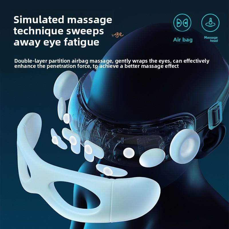 Professional Rated Eye Massager Hot Compress Eye Double-layer Airbag Multi-frequency True Intelligent Charging Eye Mask Relieve Fatigue Promote Sleep