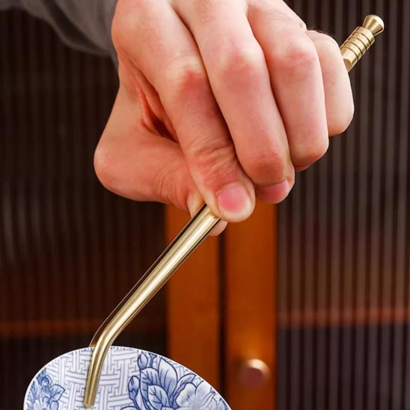 Щипцы для чая из латуни, зажим, аксессуар для китайского чайного набора Гунфу, инструмент для чайной церемонии, ситечко, инфузер, фильтр, чашка для приготовления, подарок