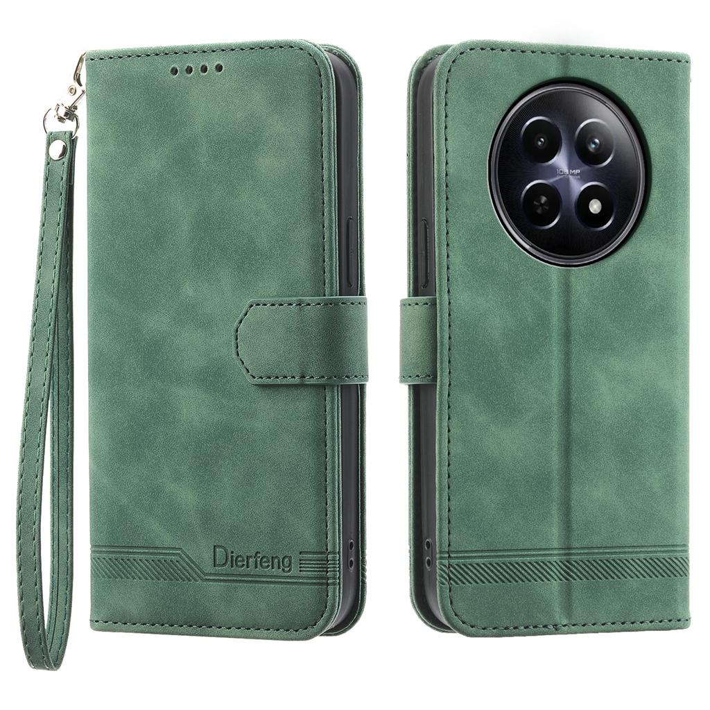 DIERFENG DF-03 Чехол-кошелек для телефона для Realme 12 5G/12x 5G Чехол с отпечатанными линиями и слотом для карт