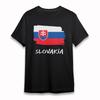 Men's Oversize T-Shirt Slovakia Shield Cross Flag Tee Short Soft Cotton Black