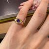 Foxanry Gold Color Blue Zircon Star Tail Rings For Women Couples Изысканные модные элегантные темпераментные помолвочные ювелирные изделия Подарки