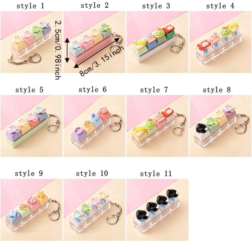 Squeezable Ocean Miniature Fidget Keycap Cartoon Mini Animals Model Pendant Backpack Decoration