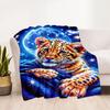 1pc Cute Elephant on Moon Blanket Soft Comfortable Lightweight Perfect for Travel Camping Picnics Sofa Office Bed Living Room Ideal Gift for Friends