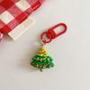 1PC Cartoon Shape Xmas Key Rings For Friends Key Holders Holiday Bag Pendants Part Resin Gifts Multiple Options Available