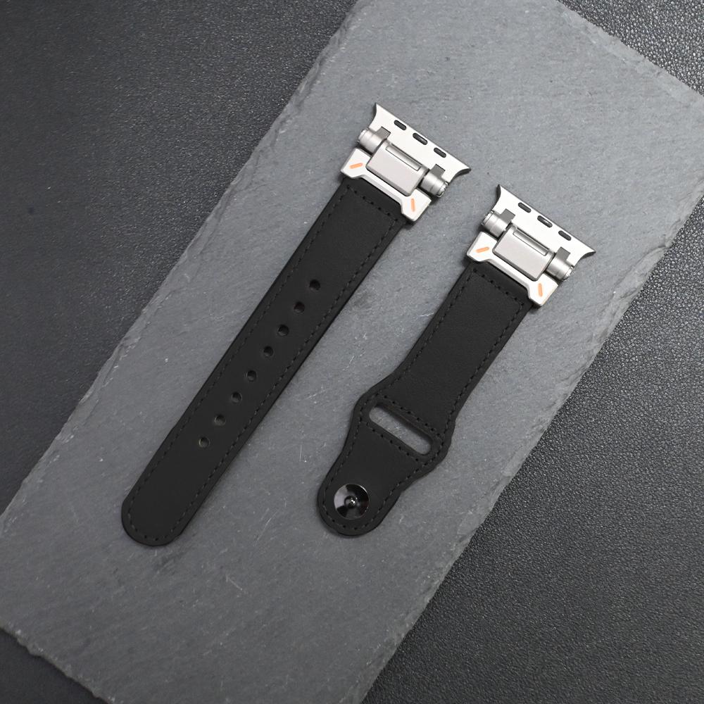Роскошный кожаный ремешок для Apple Watch Ultra 3 2 49мм 46мм 45мм 44мм Correa Мужской Петля Браслет Iwatch Серии 11 10 9 8 7 6 5 4 SE 3