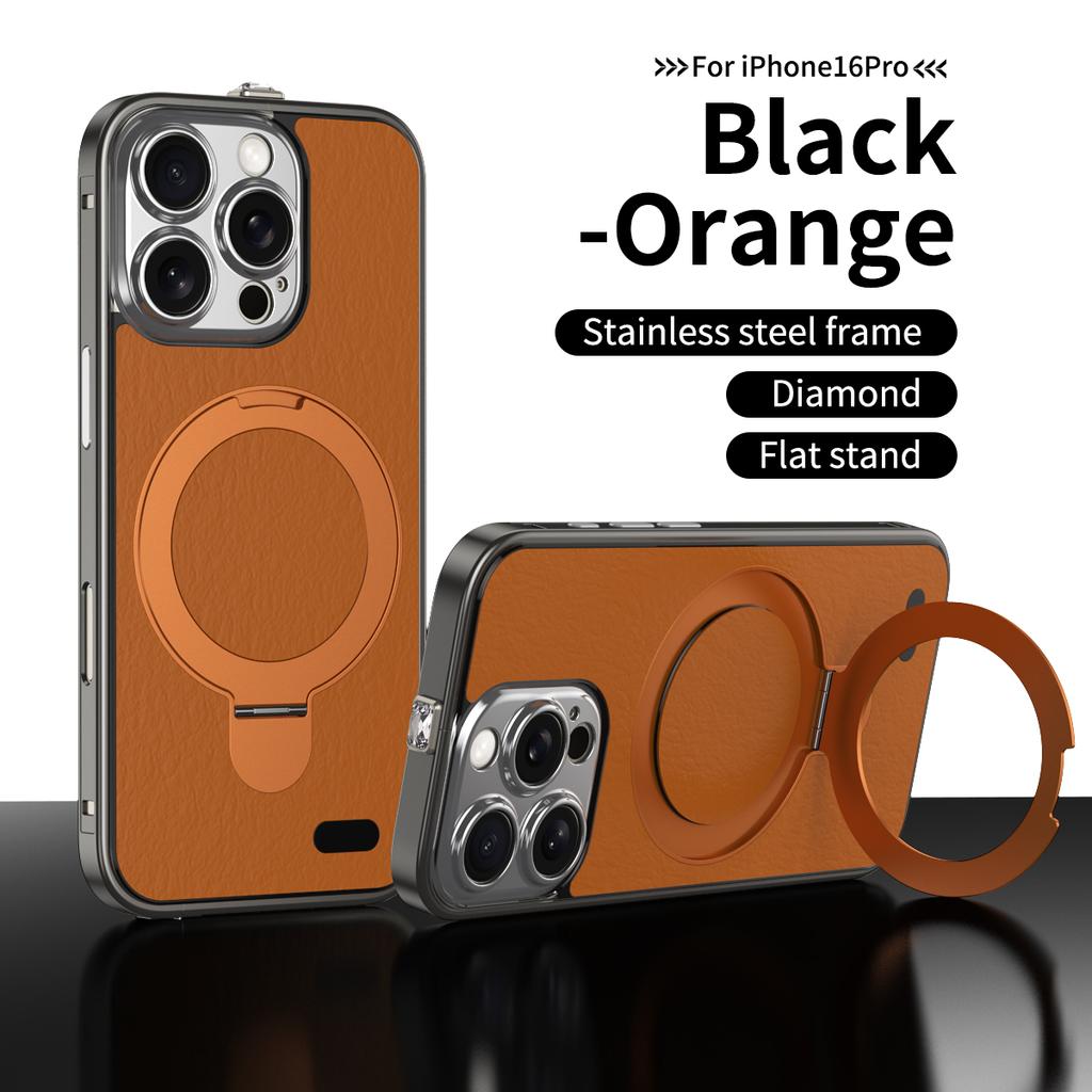 Роскошный чехол из алюминиевого сплава с магнитной подставкой для iPhone 16 15 Pro Max Magsafe с беспроводной зарядкой, металлическая рамка объектива