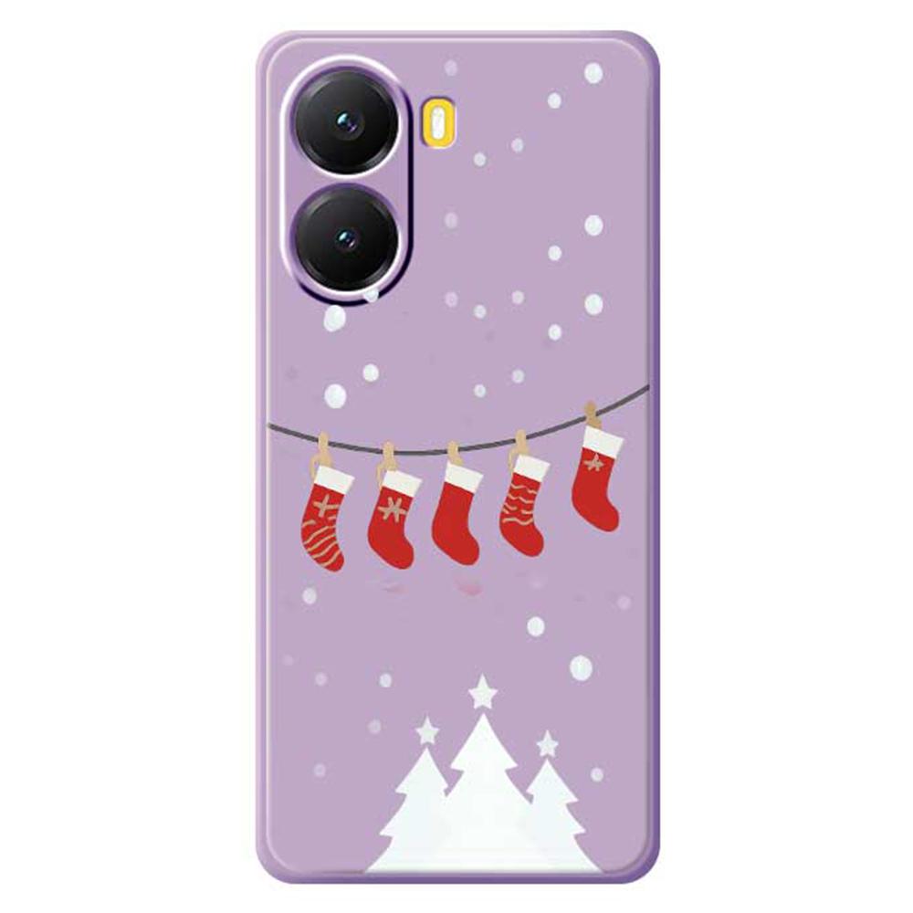 For Xiaomi Redmi Turbo 4 5G/Poco X7 Pro 5G Case Christmas Stockings Pattern Printing Straight Edge TPU Phone Back Cover