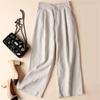 Summer New Solid Casual Wide Leg Pants for Women Fashion Cotton and Linen Loose Pants Woman High Waist Elegant Simple Women Trousers 24711