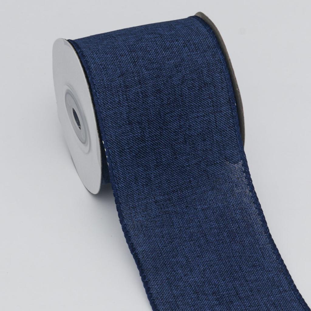 Decorative Romantic and Cozy Solid Color Christmas Day Decoration Ribbon Plaid Ribbon Imitation Hemp Ribbon Wire Edge Imitation Hemp Woven Ribbon