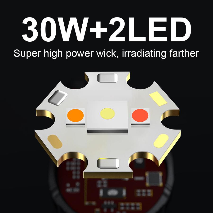 99000LM Фонарик высокой мощности 3 источника света Перезаряжаемый фонарь с желтым светом для работы на открытом воздухе Кемпинговый фонарь с зумом