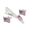 Mens Tie Clip USA Flag Tie Clasp Set Assorted Color Birthday present 1Set