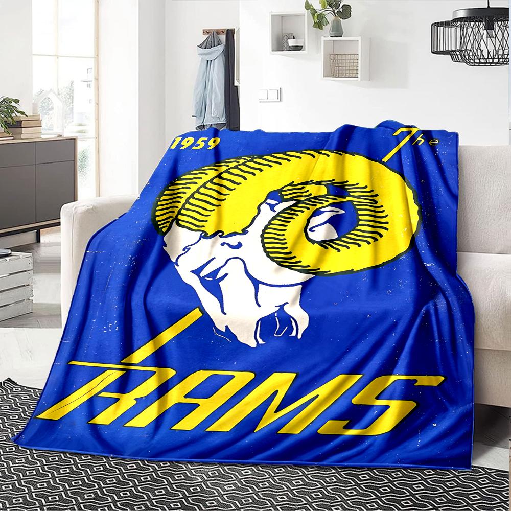1pc Blanket - Los Angeles Rams logo Print Design,Lightweight Blanket for Sofa,Bed- Soft &Warm,Gift for All Seasons