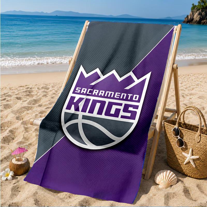 Sacramento Basketball Logo Beach Towel, Microfiber Beach Towel, Perfect For Pool, Beach, Travel, Home Decor Beach Party Fan gifts
