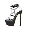Sexy Sandals Women Rhinestone Strap High Heels Ankle Buckle Pumps Nightclub Catwalk Shoes