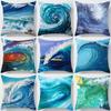 Blue Wave Pattern Cushion Cover for Home Living Room Sofa Office Decoration Throw Pillow Cover