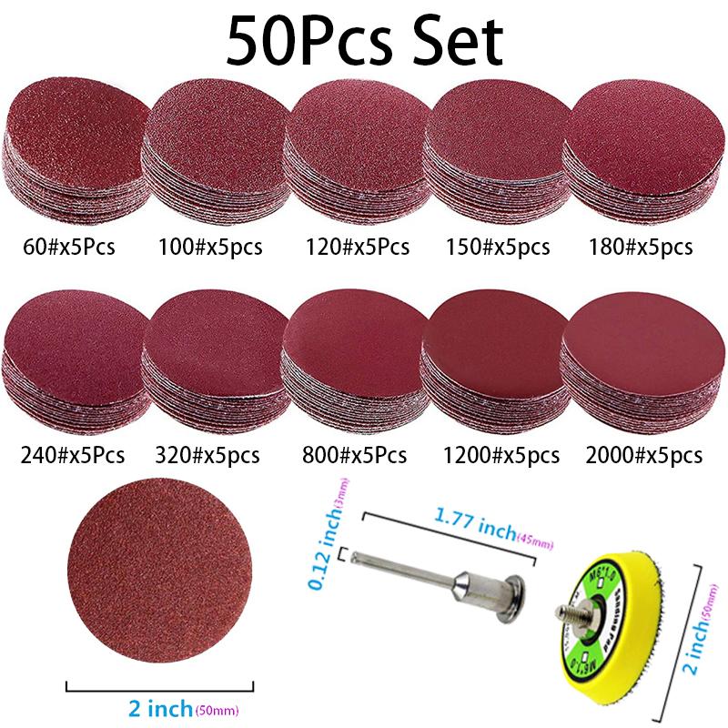 50-100 шт. 1-дюймовые 25-миллиметровые шлифовальные диски, абразивный полировальный диск зернистостью 120-2000, комплект для наждачной бумаги для вращающегося инструмента Dremel, аксессуары