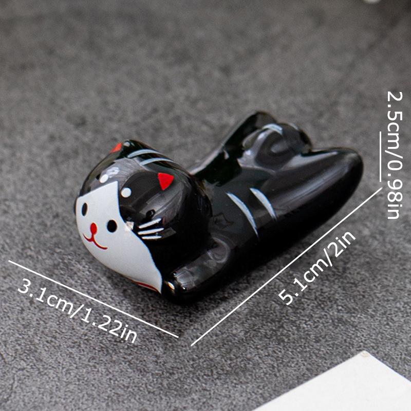 1 Piece of Chinese Style Creative Cat Durable Chopstick Holder Ceramic Cute Holder Portable Holder Decoration