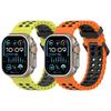 Силиконовый спортивный ремешок Ocean для Apple Watch Ultra 2 49 мм Серии 10 9 8 7 6 5 4 3 SE 46 мм 45 мм 44 мм 42 мм Двухцветный ремешок-браслет