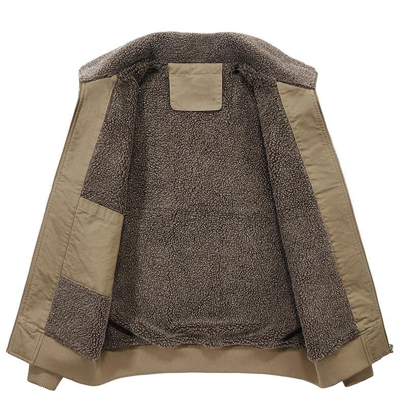 Winter Lapel Jacket Fleece Thickened Tooling Cotton-padded Jacket Casual Large Size Cold-proof Warm Jacket