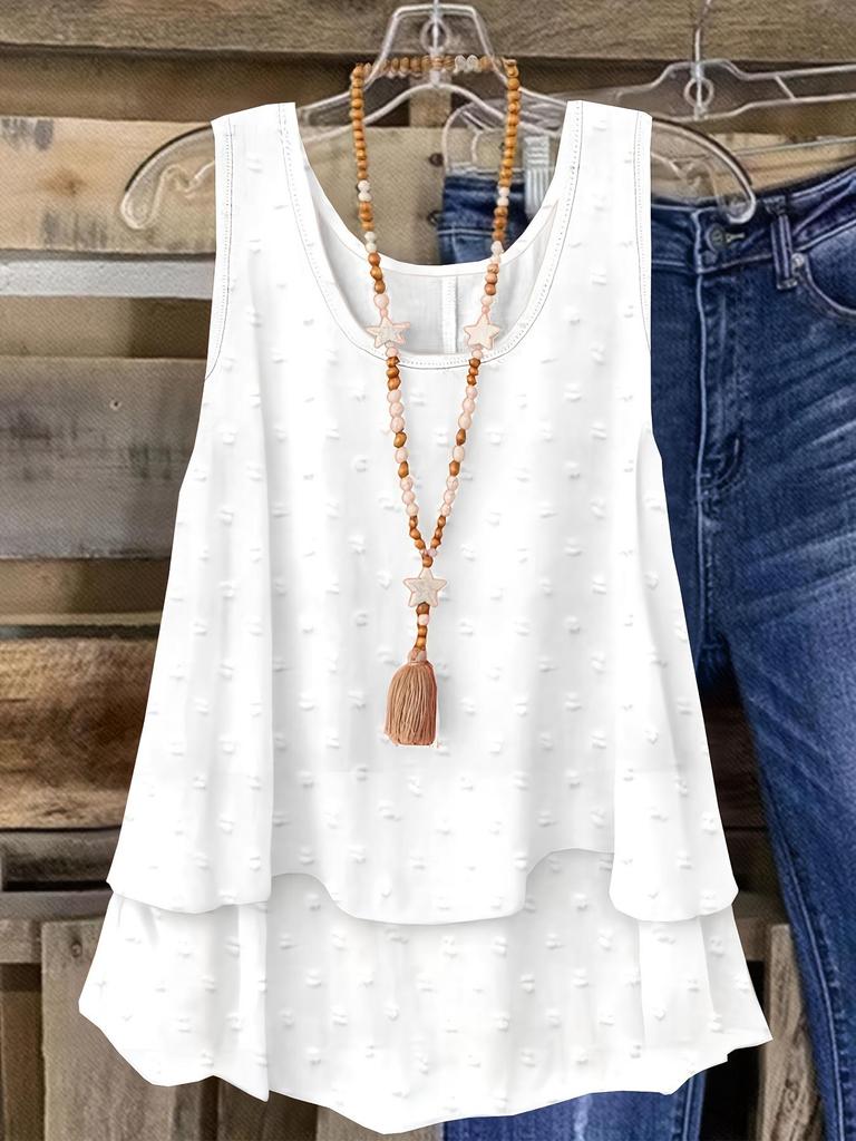 Летний повседневный топ-майка женский европейский и американский однотонный 2025