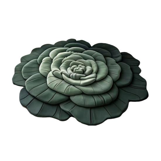 3D Flower Floor Mat Absorbent Floral Bathroom Rug Quick-Dry Floor Rug with Anti-Slip Backing for Kitchen Bedroom Entryway Vanity Area