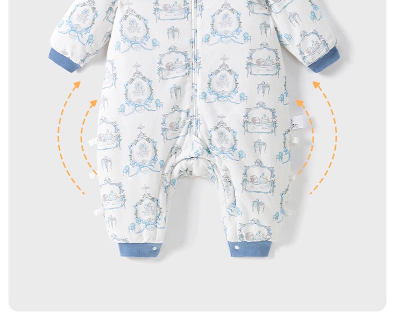 A-Class Pure Cotton Split-Leg Winter Baby Sleeping Bag - Thick, Warm, and Anti-Kick Quilt for Autumn and Winter