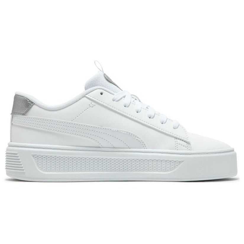 Puma Smash Platform v3 Pop Up - Белые женские кроссовки Matte-Silver Silver 392504-02